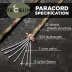 TECEUM 5/32" Paracord Rope 1000 – 1000ft / 200ft / 100ft / 50ft – Tactical Parachute Cord 4mm – 45+ Colors – Nylon String for Survival & Camping Gear – Stripe Cord for Survival – Utility Rope