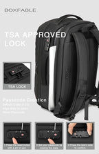 Vacuum Seal Travel Backpack 45L with Pump - Expandable Air Compression System, Water-Resistant Business TSA Lock, Laptop Backpack, Carry-On Suitcase Luggage, Gifts for Men