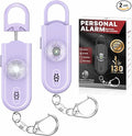 Personal Safety Alarm Keychain for Women 2PCS -130 dB Loud Siren with SOS Strobe Light, Flashlight, Double Speakers, Safe Defense Key Chain for Girls Kids Elders Emergency Call