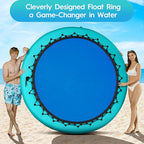 Round Floating Ring Inflatable Water Hammock Heavy Duty River Floats Lake Raft for Adults Tanning Pool Lounger Float Island Platform Pad Mat for Party
