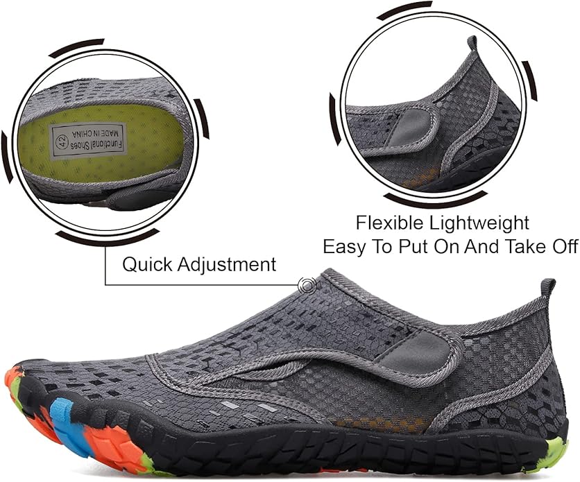 L-RUN Barefoot Water Shoes Women Mens Aqua Sock Athletic Hiking Water Sports Shoes for Swim Beach Pool Sand Diving Walking