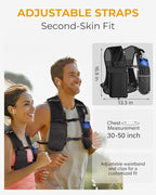 Running Vest for Women Men, Lightweight Hydration Runner Vest with Transparent Waterproof Phone Pocket, 17oz Soft Flask, Adjustable Chest Straps Reflective Backpack for Hiking Cycling Jogging