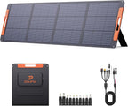 Upgraded 200 Watt Portable Solar Panel with Solar Angle Guide,20V Foldable Solar Charger for Power Station,23.5% High Efficiency IP67 Waterproof 4 Adjustable Kickstands for Camping RV Hurricane