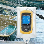 Portable Fish Finder Ice Kayak Fishing Gear Water Depth Finder Handheld Fishfinder with Sonar Transducer and LCD Display