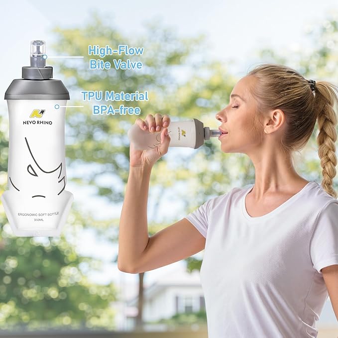 Running Vest with 350 ML TPU Soft Flask, Small Running Water Vest -Adjustable Chest Straps, Lightweight Hydration Vest Pack for Trail Marathon Hiking Cycling for Women Men Mini