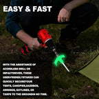 8 Pack Screw in Tent Stakes Heavy Duty,8 Inch Ground Anchors Screw in,Metal Stakes with Hex Head Driver,Camping Tent Accessories.(Luminous White)