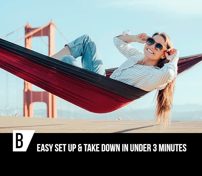 Bear Butt 2 Person Portable Hammock - Backpacking to Camping - Double Hammock for Travel & Outdoor