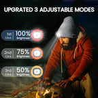 VIBELITE Bluetooth Beanie Hat with Light, USB Rechargeable LED Headlamp with Wireless Headphones, Gifts for Men, Him, Husband, Boyfriend, Grey