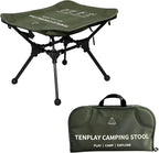 TENPLAY Portable Camping Stools for Adults Heavy Duty,Holds Up to 330lbs,18 Inch Oversized Folding Stools with All-in-One Seat & Carry Bag Design for Camping Outdoor Beach Travel Hiking Fishing Green