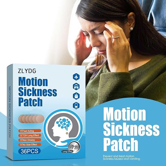 Motion Sickness Patch, 36 PCS Sea Sickness Patch for Cruise,Dizziness Resulted from Travel of Cars, Ships, Airplanes (1 Box)
