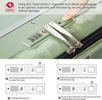 Hanke 16 Inch Underseat Carry On Luggage with Wheels,Small Hard Shell Suitcases for Weekender,Top Opening Lightweight Travel Luggage Suitcase for Womem Men,Bamboo Green.