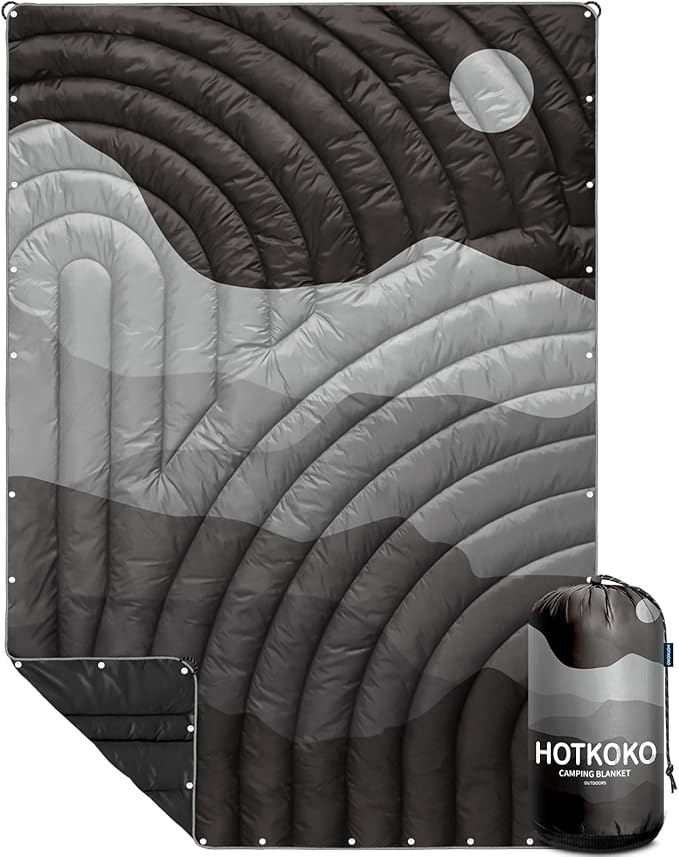 Camping Blanket,Lightweight Puffy Printed Camping Blanket Packable Outdoor Blanket for Camping,Traveling, Stadium, Hiking, Picnics