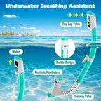 Snorkeling Gear for Kids, Kids Snorkel Set for Ages 3-14, Anti-Fog Diving Mask and Dry Top Snorkel Combo Set, Unisex Swimming Goggles