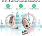 TUINYO AI Al Headphones - True Wireless Translation with 35Hrs Playtime, Premium Sound & Built-in Mic - Ideal for Travel & Language Learning-Pink