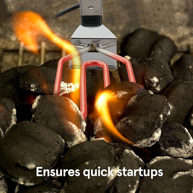 700W Electric Charcoal Starter Fire Lighter for BBQ Grill Smoker Fireplace, Firepit, Stove - Quickly Ignite Coals Briquettes Without Lighter Fluid or Matches - 3 Feet Power Cord