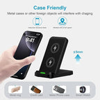 15W Samsung S25 Wireless Charger Fast Charging Stand for Galaxy S25 Ultra/S25 Plus/S24 Ultra/Z Flip7/Fold7, Android Wireless Charging Station with QC Adapter for Pixel 10 9 Pro XL/Fold/8 iPhone 17 16