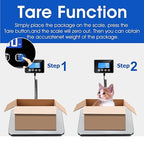 440lb Luggage Scale Accurate to 0.35oz, Heavy Duty Digital Shipping Package Weight Scale with LCD, Tare/Hold, USB & Battery Powered, for Father's Day, Small Business, Warehouse & Home Use