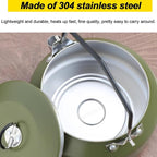 Camping Kettle Camp Tea Coffee Pot, 1L Stainless Steel Outdoor Campfire Camp kettle, Portable Lightweight Teapot Fast Heating Boiling Water, Ideal for Hiking Picnic Travel, Green