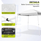 EAGLE PEAK 11x11 Slant Leg Pop-up Canopy Tent Easy One Person Setup Instant Outdoor Beach Canopy Folding Portable Sports Shelter 11' x 11' Base 9' x 9' Top (White)