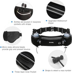 PYFK Upgraded Running Belt with Water Bottles, Hydration Belt for Men and Women, Water Bottle Holder Running Pouch Belt, Fanny Pack Fits 7 inches Phones, Waist pack for Running Hiking Climbing