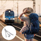 Titanium Camping Utensils Spoon Fork Knife Set Lightweight Camping Cutlery, Travel Utensil Cutlery Set Travel Silverware Set with Carrying Bag and Carabiner for Backpacking Hiking