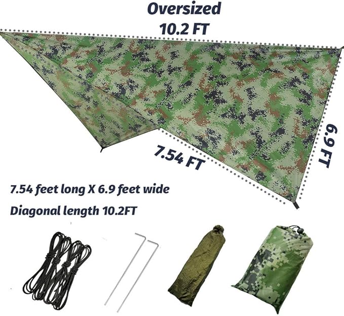 Camping Hammock with Mosquito Net and Rain Fly - Travel Hammock Bug Net - Hammock Tent for Outdoor Hiking Backpacking Travel Camping Accessories and Camping Gear…