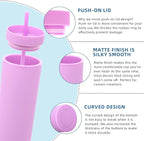 Volhoply 20oz Plastic Skinny Tumblers Bulk 10 Pack,Double Wall Tumbler with Lid and Straw,BPA Free Matte Acrylic Ice Coffee Cups With Straw,Reusable Travel Cute Mug for Party,DIY Gift(Purple,10 Set)