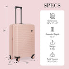 Bric's 28" Expandable Spinner Suitcase - Travel Luggage with TSA-Approved Lock and Hard Shell Exterior - B|Y Ulisse - Pearl Pink