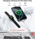 Temdan for Travel Vacation Essentials,3 in 2 USB C Cable for Apple Watch Charger/iPhone 17 Charger/Lightning,Multi Charging Cable Cord,Camping Essentials,Designed for iWatch &iPhone 16-12-4FT White