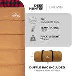 TETON Sports Deer Hunter -35F and 0F Degree Sleeping Bag. Warm and Comfortable Camping Sleeping Bags, Teton Tough Canvas Shell for Camping, Hunting, and Cold Weather