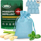 Mosquito Repellent Outdoor Patio Pouches: Natural Insect Deterrent with Citronella & Peppermint Oils - Safe for Kids & Pets - Ideal for Yard, Camping, Home & Indoor Use - 10 Hanging Portable Pouches