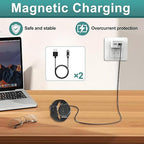 2 Pcs Universal Smart Watch Charger, 2-Pin 4 mm Magnetic USB Charging Cable, Universal Replacement Charging Cord for Smart Watch & Fitness Tracker, Strong Magnetic Adsorption, Fast Safe Charging