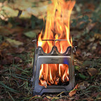 Titanium Wood Stove New Upgrade - Foldable Multi-Fuel Alcohol Stove Ultra-light and compact stove, quicker to install, no splicing required, suitable for backpacking, camping and survival