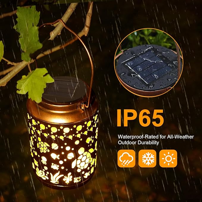 Turtle Solar Lantern Outdoor Turtle Decor Garden Decor Waterproof Decor Light Hanging Solar Lights Yard Decor, Gifts for Women Gifts for Mom Gifts for Grandma Turtle Gifts