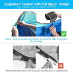 G4Free Large Camping Hammock with Mosquito Net 2 Person Pop-up Parachute Lightweight Hanging Hammocks Tree Straps Swing Bed for Outdoor Backpacking Backyard Hiking