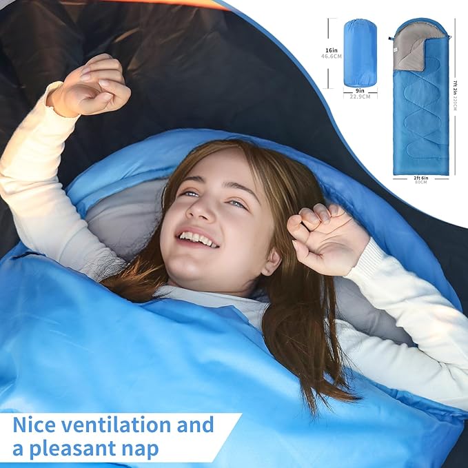 Sleeping Bags for Adults，Lightweight Waterproof Compact Sleeping Bag with Stuff Sack for Warm Camping Cold Hiking Traveling Outdoor Activities
