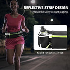 Hydration Running Belt for Women & Men with 2 Water Bottles – Water-Resistant Waist Pack & Phone Holder, No-Bounce Fit for Running, Hiking, Workouts – Bonus Sweatband, Fits All Phones