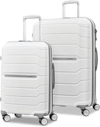 Samsonite Freeform 2-Piece Luggage Set - Carry-On & Large Checked Luggage with Dual Spinner Wheels - Durable Polypropylene Hardshell - TSA Lock, Airline-Approved - Expandable Hard Shell - White