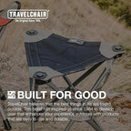 Travel Chair Big Slacker Stool, Portable Tripod Chair for Outdoor Adventures, Quick Folding Fishing Camping Travel Stool, Black & Gray