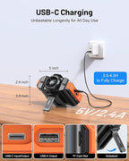 BLAVOR Portable Waist Fan, 5 Speeds Rechargeable Fan with Bluetooth Speaker & Flashlight, 40H Runtime, 16000RPM Strong Airflow, Personal Cool Clip Fans Under Shirt Belt for Outdoor, Work, Camping