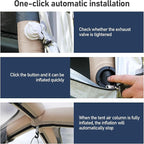 Automatic Inflatable Camping Tent，Easy Set up 3-4 Person Glamping Outdoor Air Blow Up Tents, Quick Setup Air Tent with a Built-in air Pump,Waterproof Inflatable House Tent for Adults