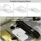 Dual Phone Magnetic Wireless Charging Station for Apple Devices/Apple Ecosystem,with Auto-Switch 7-Color Light & Clock, Compatible with iPhone 17/16/15, for iWatch 11/10/9 & AirPods Pro3（White）