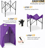 EAGLE PEAK Flex Compact 4x4 Pop-up Canopy Changing Room, Portable Privacy Dressing Room for Indoor Fashion Photoshoots, Camping, or Pool, Purple