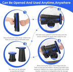 Collapsible Stool, Folding Chair - Upgraded Portable Chair with 400lbs Load Capacity, Perfect for Camping, Fishing, Hiking - Folding Stool with Carrying Straps, Gifts for Fisherman (Blue)