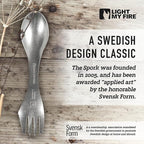 Light My Fire Sporks Stainless Steel (18/8) Camping Spork, Unbreakable Fork Spoon Knife Set - Sporks Reusable Camping Utensils, Durable & Lightweight Metal Spork, Outdoor Hiking Survival Gear