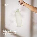 KIVY Large Water Bottle 50oz [Lightweight & Shatterproof] Fits Backpack & Cupholder for Travel, Sports, School - Green water bottle no straw - 1.5 Liter water bottles - 50oz Water bottle