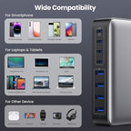 USB C Charger 200W USB C Charger Block,Upgraded GaN III 8-Port Fast Charging Station Hub,PD 65W Laptop Charging Adapter Compatible with MacBook Pro/Air,DELL,Steam Deck,iPhone 16/15/14,Galaxy S23/22