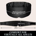 Zenssia Satin Sleep Mask for Women and Men, Lightweight Padded Eye Mask with Adjustable Strap, Comfort Blackout for Travel and Nap - Black