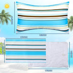 4 Pcs Inflatable Beach Pillow Portable Blow up Travel Camping Pillows with Covers for Hawaii Summer Pool Travel Vacations (Horizontal Stripes)