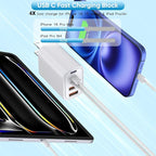 for iPhone 17 16 Charger, 2Pack 50W Fast USB C Charger Block Cubes Multiport USB C Plug,10FT USBC to USBC Cable for iPhone 17/17 Pro/17 Pro Max/17 Air/16Pro Max/16/15 Plus/15 Series, iPad Pro/Air/Mini